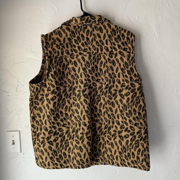 Coldwater Creek Vest Vintag XL Animal Print Button Front Pockets Casual Layering - Picture 7 of 7